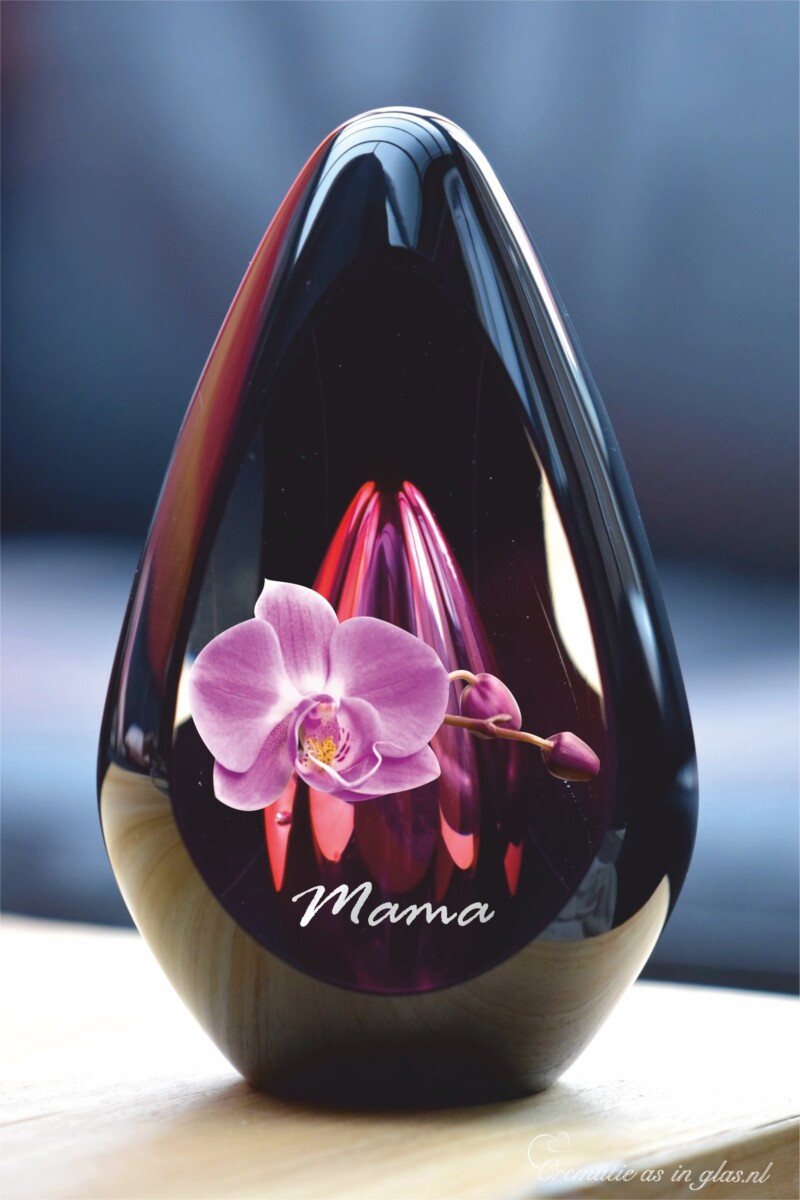 crematie-as-urn-glas-design-bloem-naam-orchidee-roze-crematieasinglas.nl